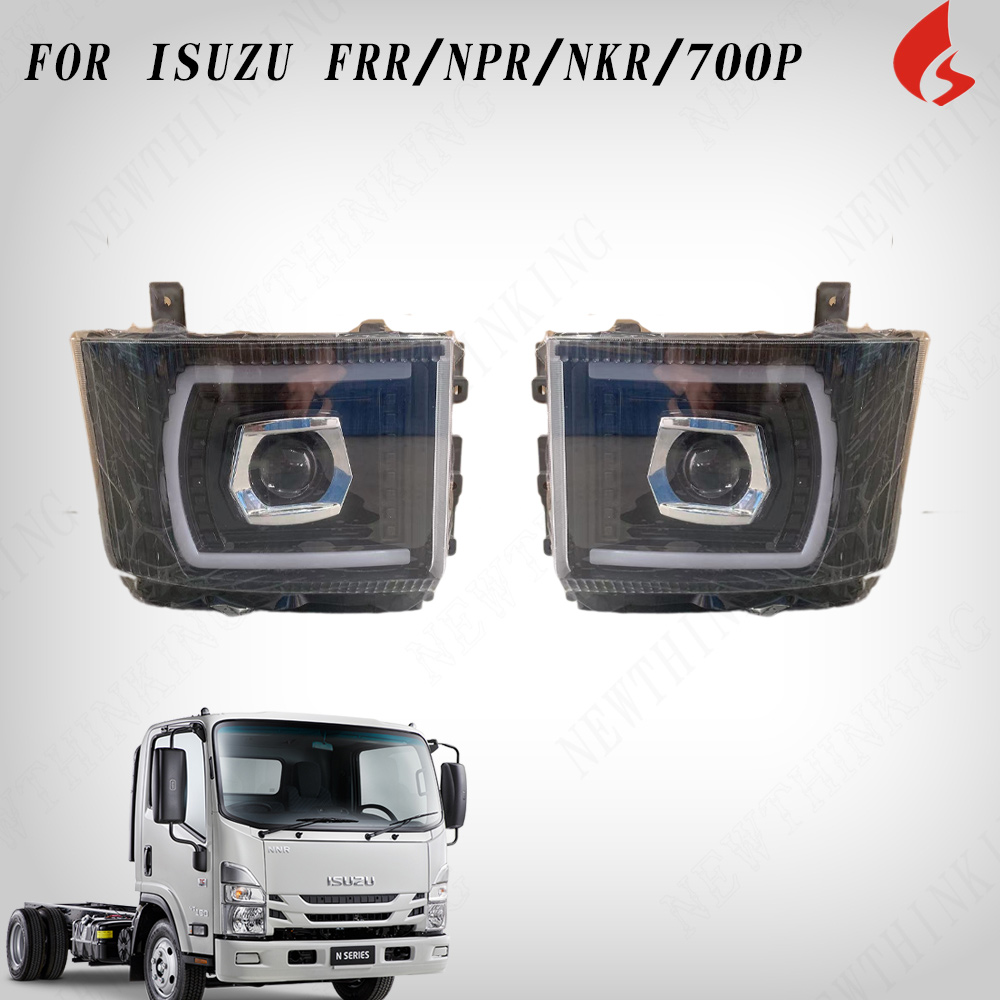 BLACK LED HEADLIGHT FOR ISUZU NRP NKR 700P FRR 