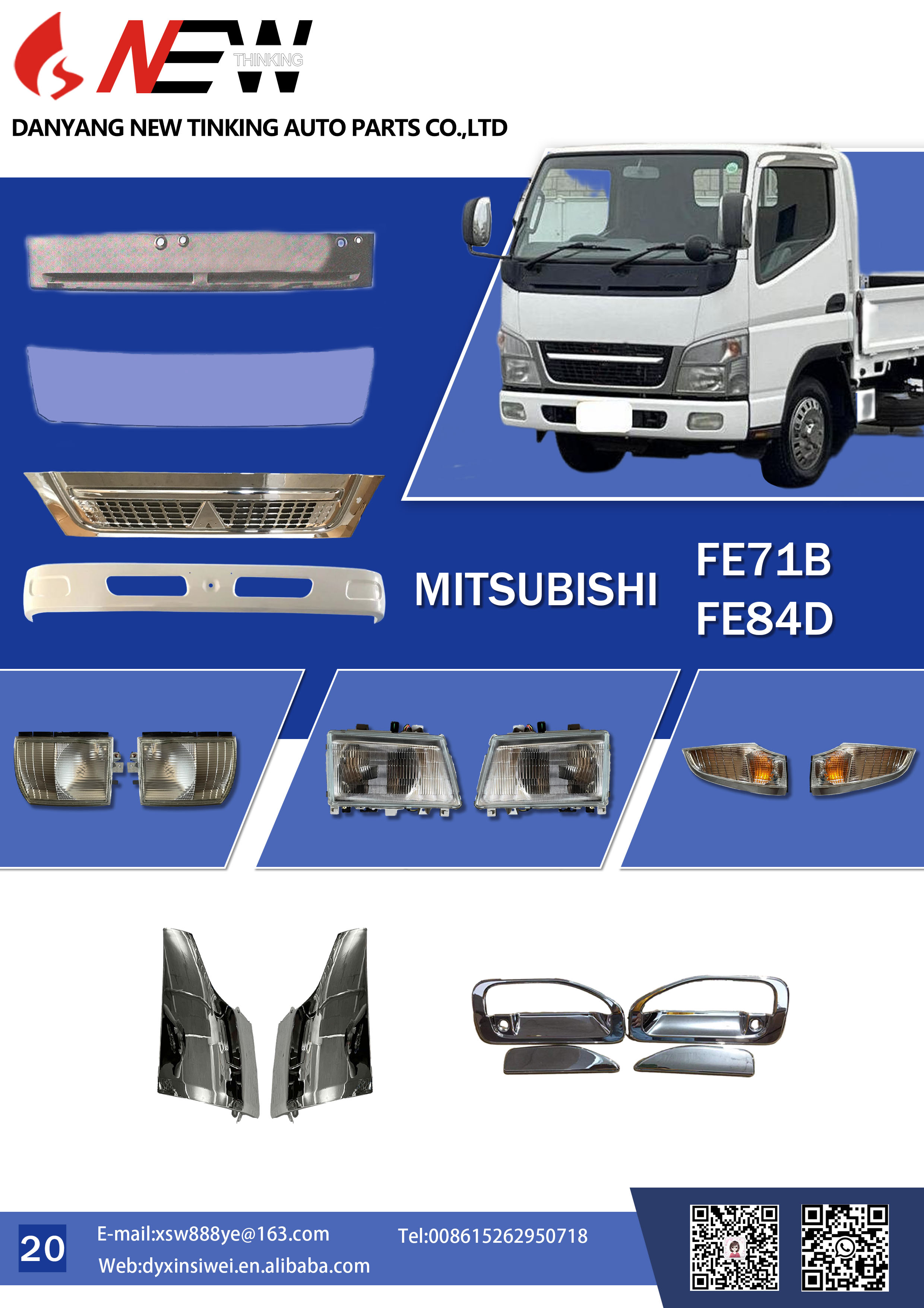 Elevate Your 2006 MITSUBISHI FUSO CANTER with Premium Chrome Truck Body Parts from newthinking auto parts Factory
