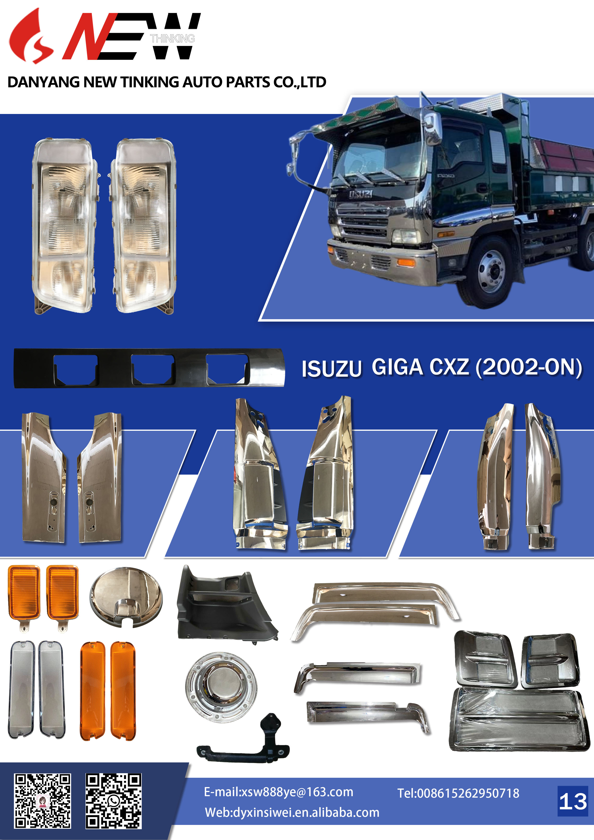 Elevate Your ISUZU GIGA CXZ with Premium Chrome Truck Body Parts from newthinking auto parts Factory