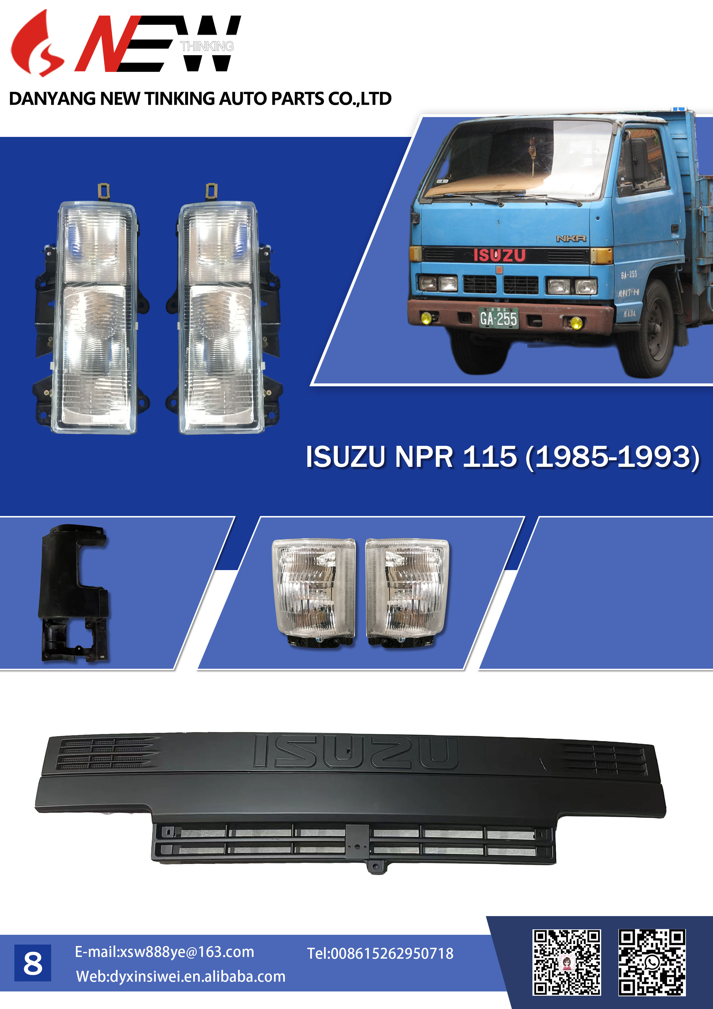 Elevate Your ISUZU NPR 115 with Premium Chrome Truck Body Parts from newthinking auto parts Factory