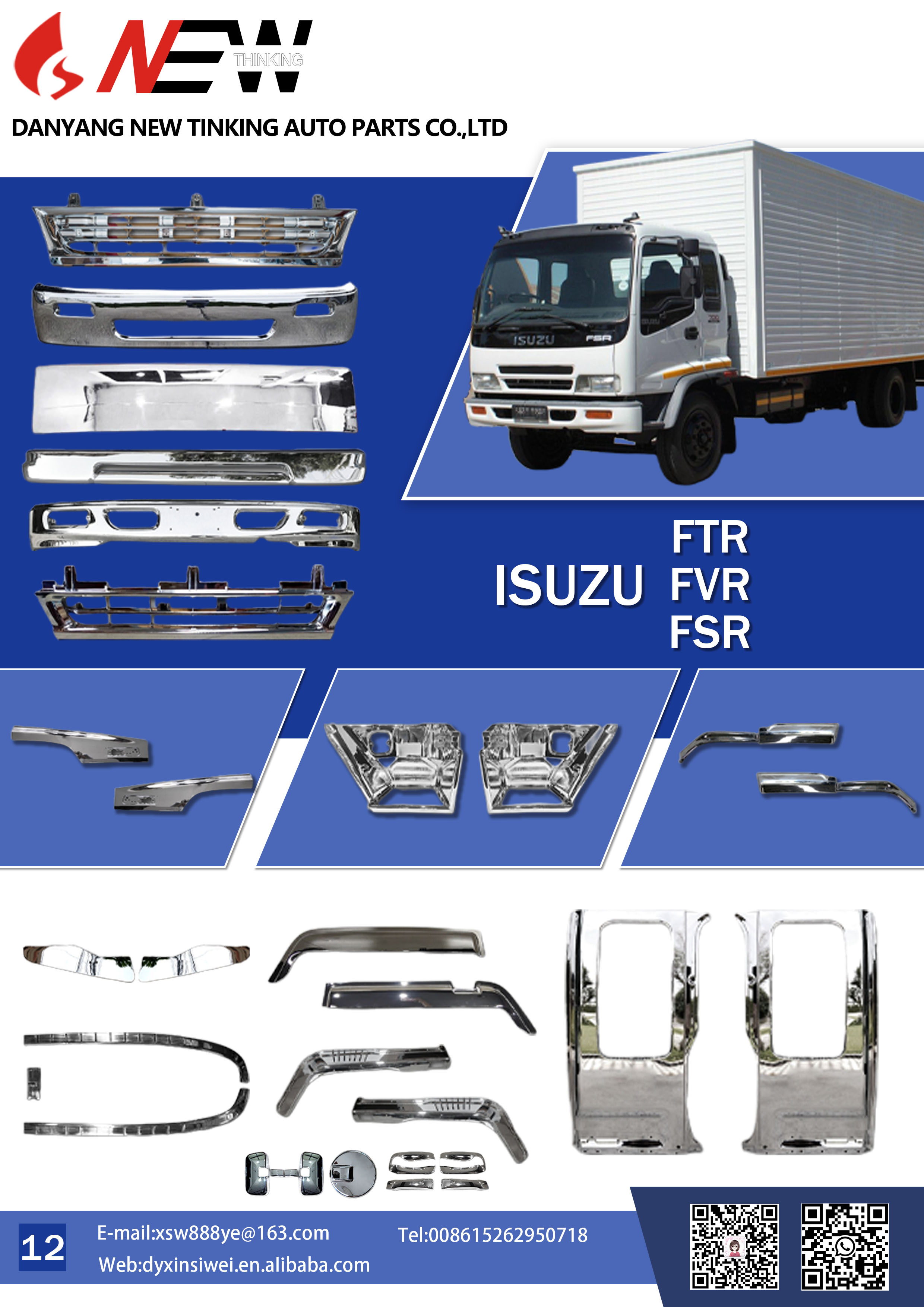 Elevate Your ISUZU GIGA CXZ and ISUZU DECA with Premium Chrome Truck Body Parts from newthinking auto parts Factory