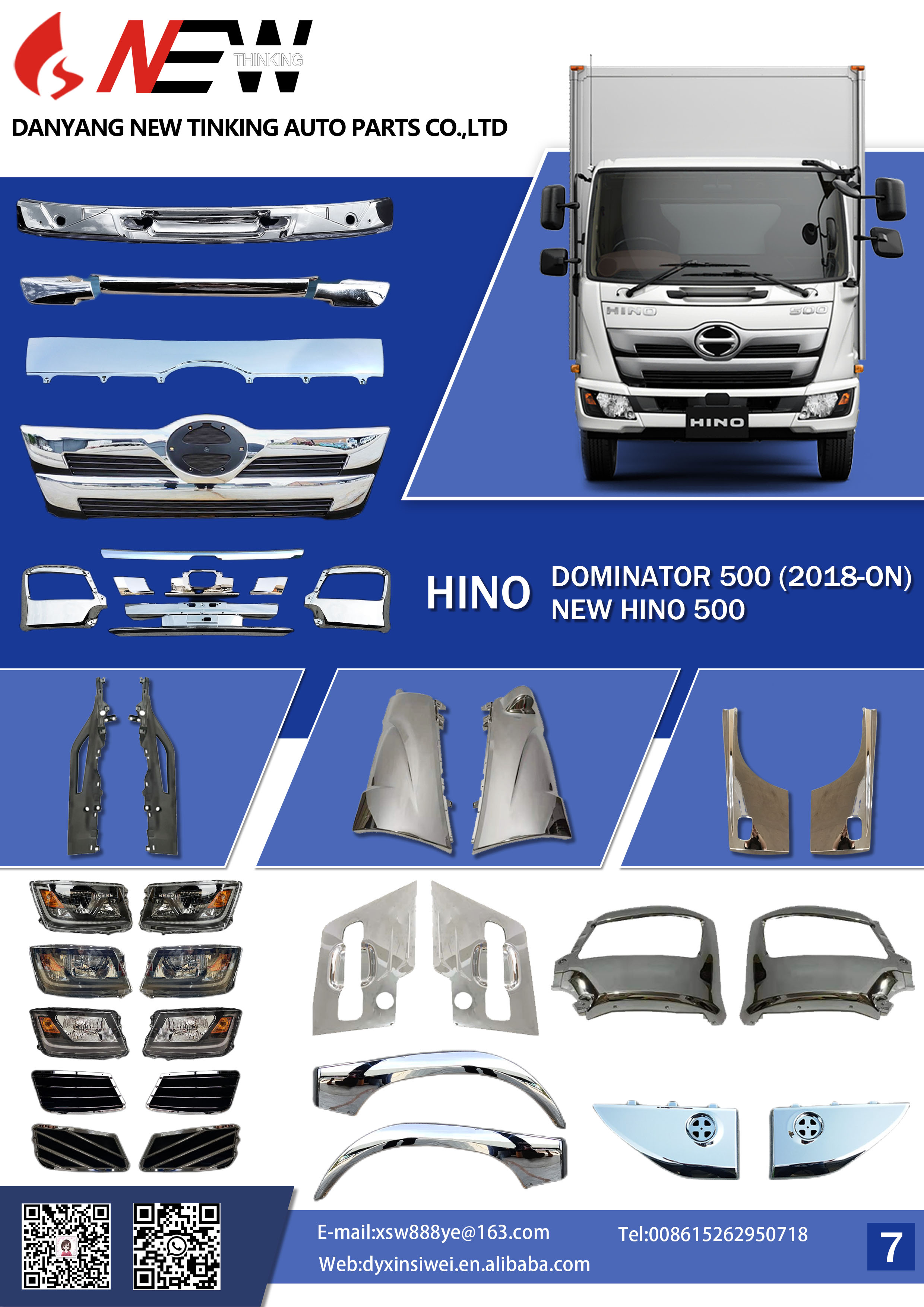 Elevate Your HINO New 500 Dominator 500 with Premium Chrome Truck Accessories from newthinking auto parts Factory